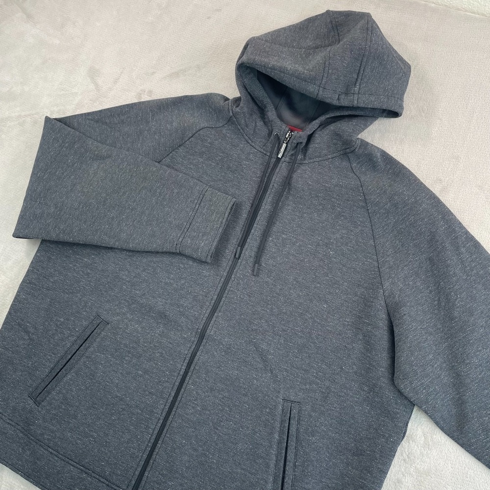 Tommy Bahama Hoodie Men 2XLB Big Grey Herringbone Full Zip Marlin Logo NWOT $168